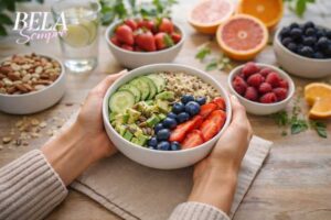 A alimentação mindful consiste em comer com atenção plena, percebendo o sabor, a textura, o aroma e os sinais do próprio corpo.