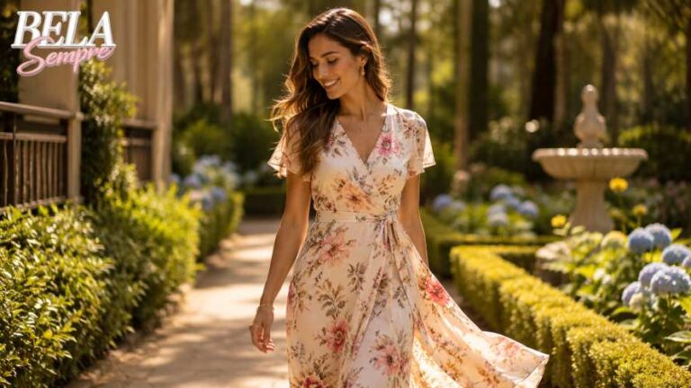 Descubra por que o vestido floral continua sendo uma peça atemporal da moda feminina. Leveza, conforto, elegância natural e bem-estar